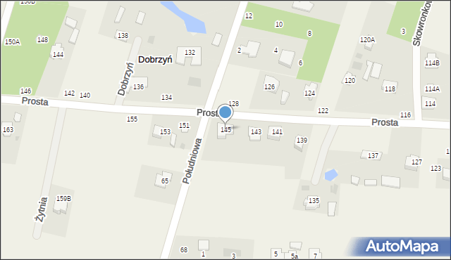 Dobrzyń, Prosta, 145, mapa Dobrzyń