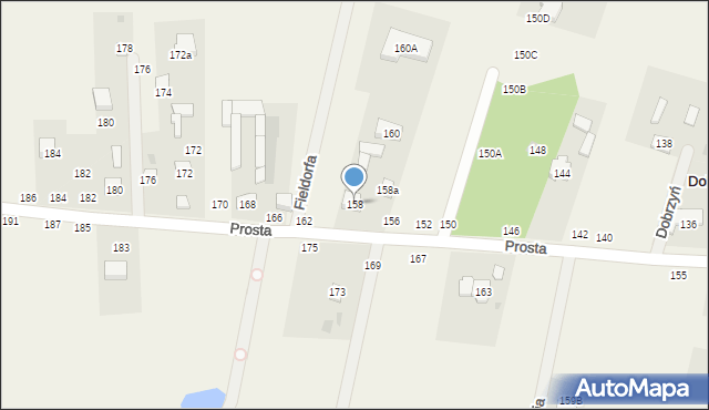 Dobrzyń, Prosta, 158, mapa Dobrzyń