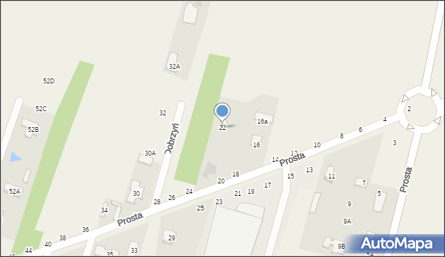 Dobrzyń, Prosta, 22, mapa Dobrzyń