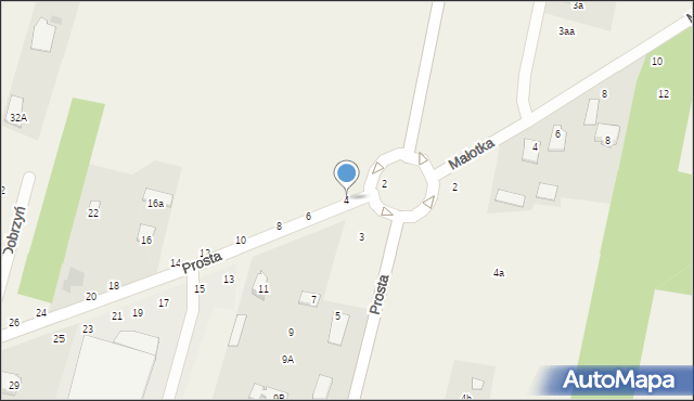Dobrzyń, Prosta, 4, mapa Dobrzyń