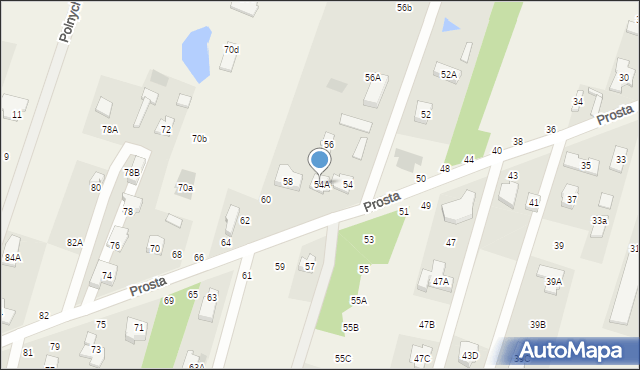 Dobrzyń, Prosta, 54A, mapa Dobrzyń