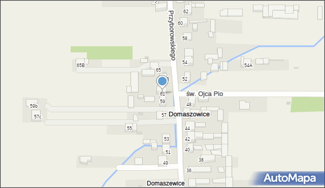 Domaszowice, Przyborowskiego Walerego, 61, mapa Domaszowice