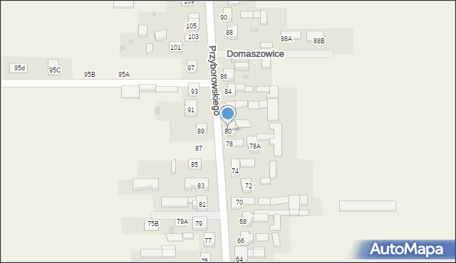 Domaszowice, Przyborowskiego Walerego, 80, mapa Domaszowice