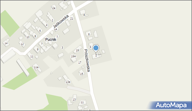 Domecko, Prószkowska, 2, mapa Domecko