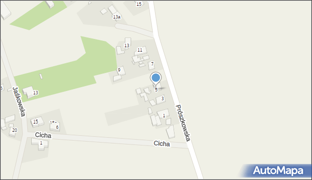 Domecko, Prószkowska, 5, mapa Domecko