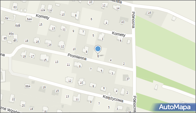 Dominów, Promienna, 6, mapa Dominów