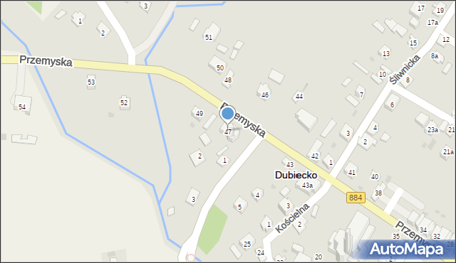 Dubiecko, Przemyska, 47, mapa Dubiecko