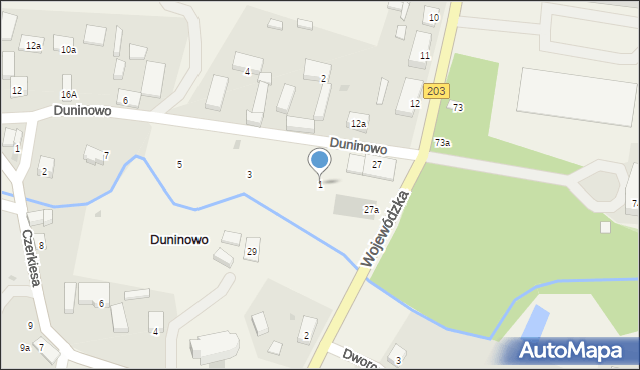 Duninowo, Prosta, 1, mapa Duninowo