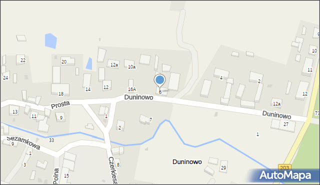 Duninowo, Prosta, 6, mapa Duninowo