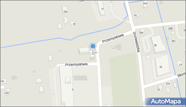 Dynów, Przemysłowa, 11, mapa Dynów