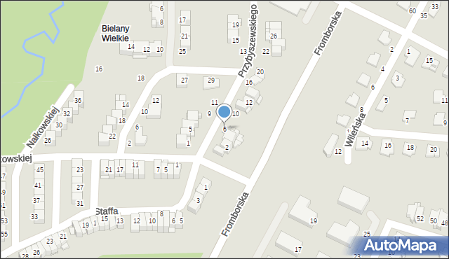 Elbląg, Przybyszewskiego Stanisława, 6, mapa Elbląga