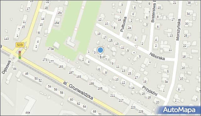 Elbląg, Przyjaźni, 5, mapa Elbląga