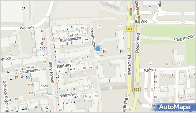 Elbląg, Przymurze, 31, mapa Elbląga