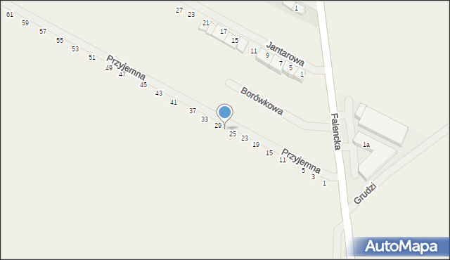 Falenty Duże, Przyjemna, 27, mapa Falenty Duże