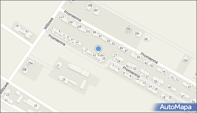 Falenty Nowe, Promienna, 23, mapa Falenty Nowe