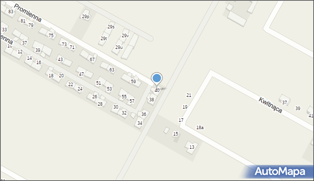 Falenty Nowe, Promienna, 40, mapa Falenty Nowe