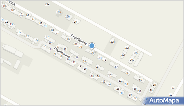 Falenty Nowe, Promienna, 75, mapa Falenty Nowe