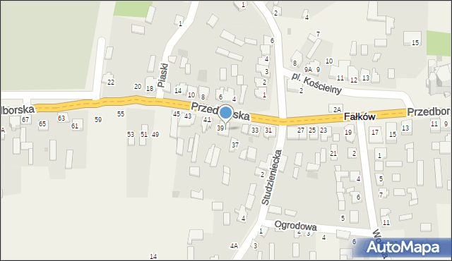 Fałków, Przedborska, 39A, mapa Fałków