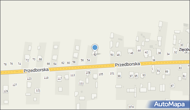 Fałków, Przedborska, 52, mapa Fałków