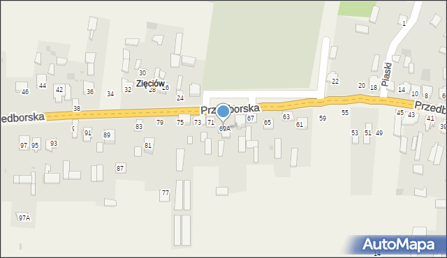 Fałków, Przedborska, 69A, mapa Fałków