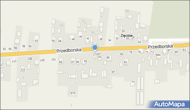 Fałków, Przedborska, 91a, mapa Fałków