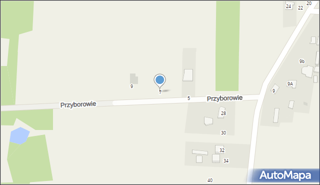 Fałków, Przyborowie, 7, mapa Fałków