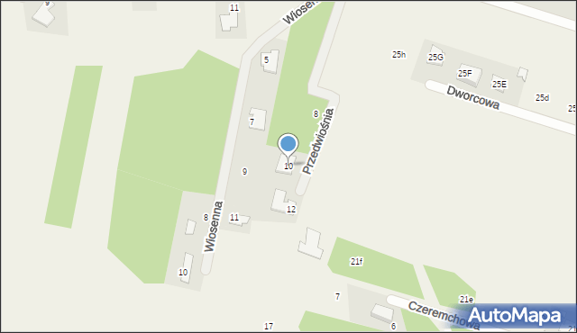 Gabryelin, Przedwiośnia, 10, mapa Gabryelin