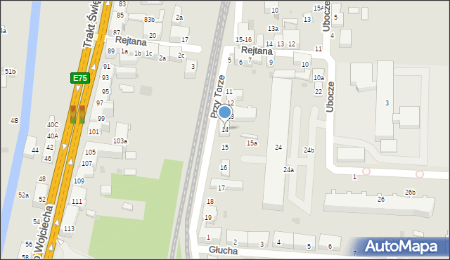 Gdańsk, Przy Torze, 14, mapa Gdańska