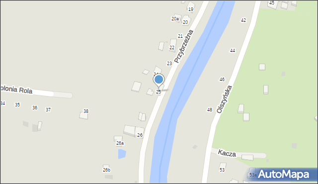 Gdańsk, Przybrzeżna, 25, mapa Gdańska