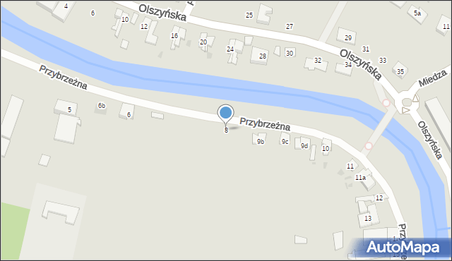 Gdańsk, Przybrzeżna, 8, mapa Gdańska