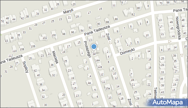 Gdańsk, Protazego, 14, mapa Gdańska