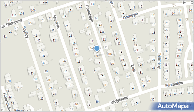 Gdańsk, Protazego, 5, mapa Gdańska