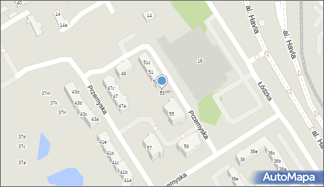 Gdańsk, Przemyska, 53, mapa Gdańska