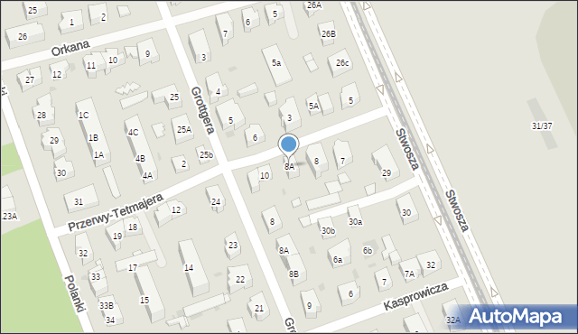 Gdańsk, Przerwy-Tetmajera Kazimierza, 8A, mapa Gdańska