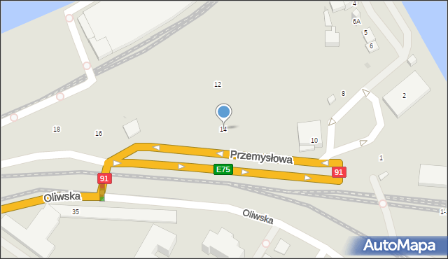Gdańsk, Przemysłowa, 14, mapa Gdańska
