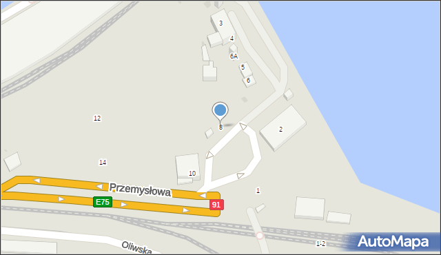 Gdańsk, Przemysłowa, 8, mapa Gdańska