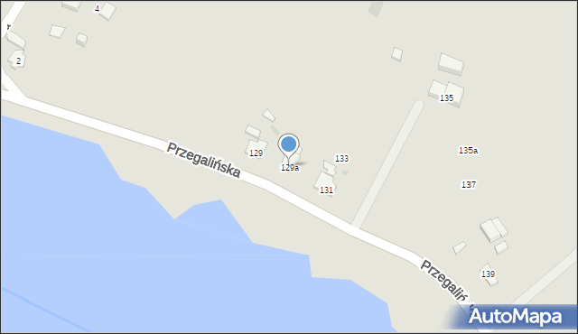 Gdańsk, Przegalińska, 129a, mapa Gdańska