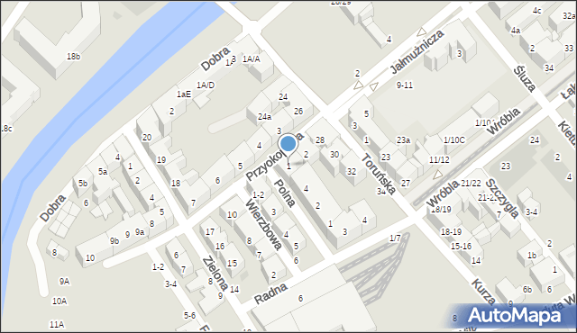 Gdańsk, Przyokopowa, 1, mapa Gdańska