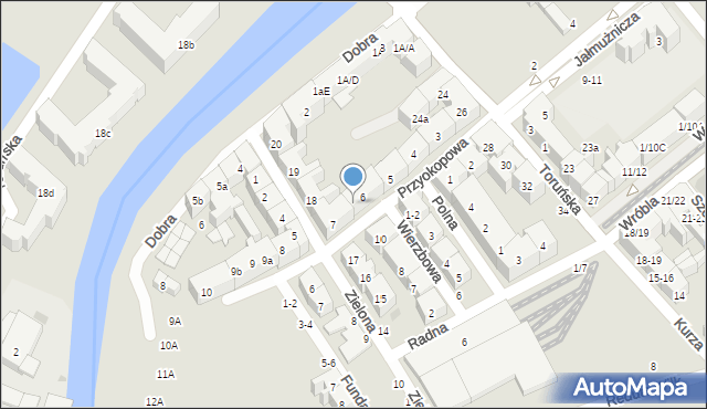 Gdańsk, Przyokopowa, 6b, mapa Gdańska