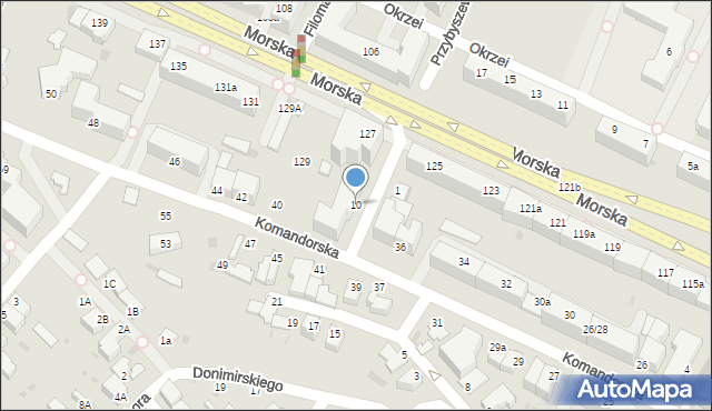 Gdynia, Przybyszewskiego, kmdr., 10, mapa Gdyni