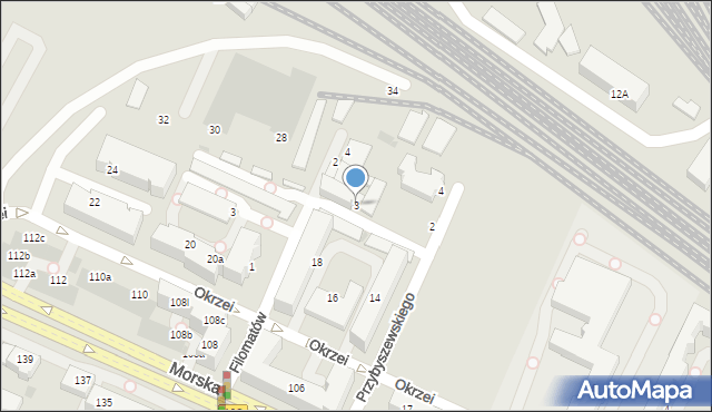 Gdynia, Przybyszewskiego, kmdr., 3, mapa Gdyni