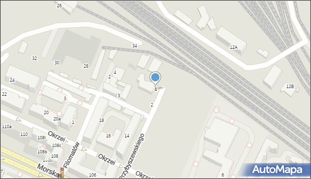 Gdynia, Przybyszewskiego, kmdr., 4, mapa Gdyni