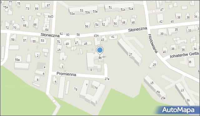 Gdynia, Promienna, 9b, mapa Gdyni