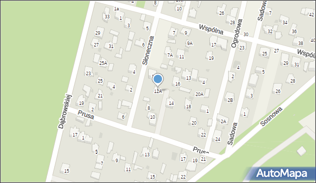 Glina, Prusa Bolesława, 12A, mapa Glina