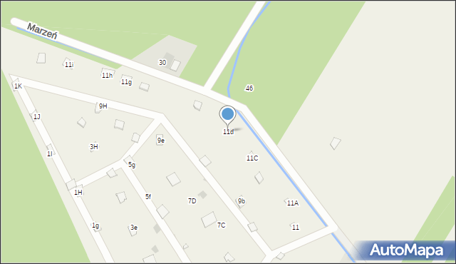 Glinianka, Promienna, 11d, mapa Glinianka