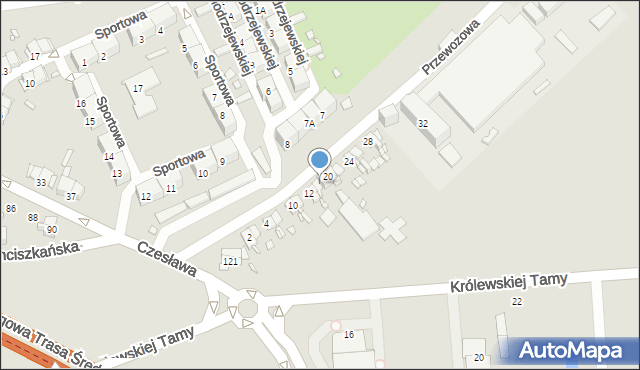 Gliwice, Przewozowa, 16, mapa Gliwic