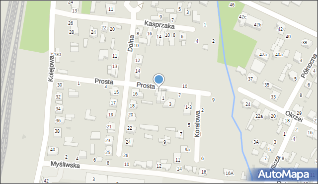 Głowno, Prosta, 5, mapa Głowno