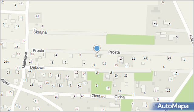 Goławice Drugie, Prosta, 8, mapa Goławice Drugie