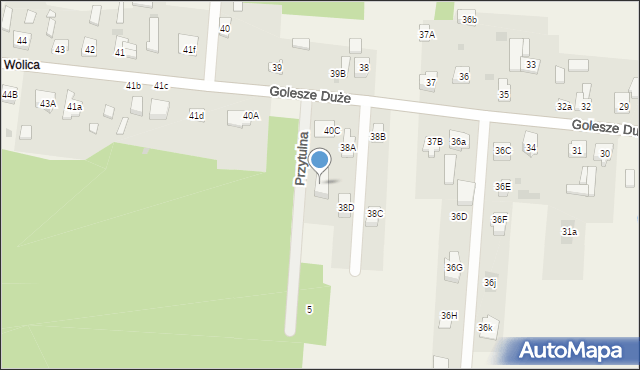 Golesze Duże, Przytulna, 1, mapa Golesze Duże