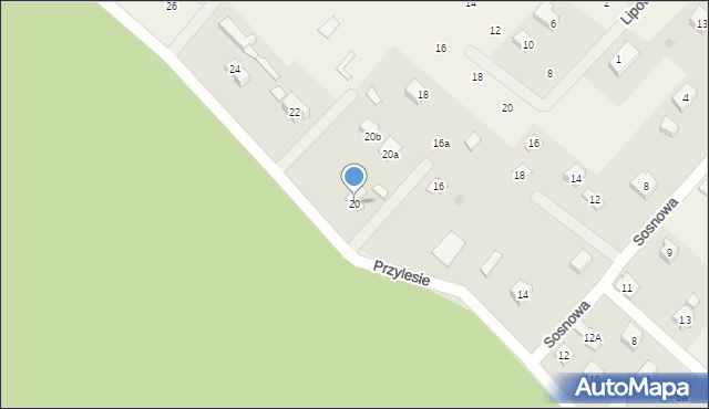 Gołubie, Przylesie, 20, mapa Gołubie